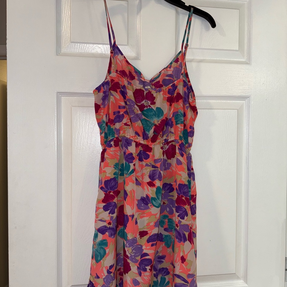 I Love H81 Bright Neon Pink Floral Sleeveless Dress with Bow Accent 🎀 - Picture 6 of 7
